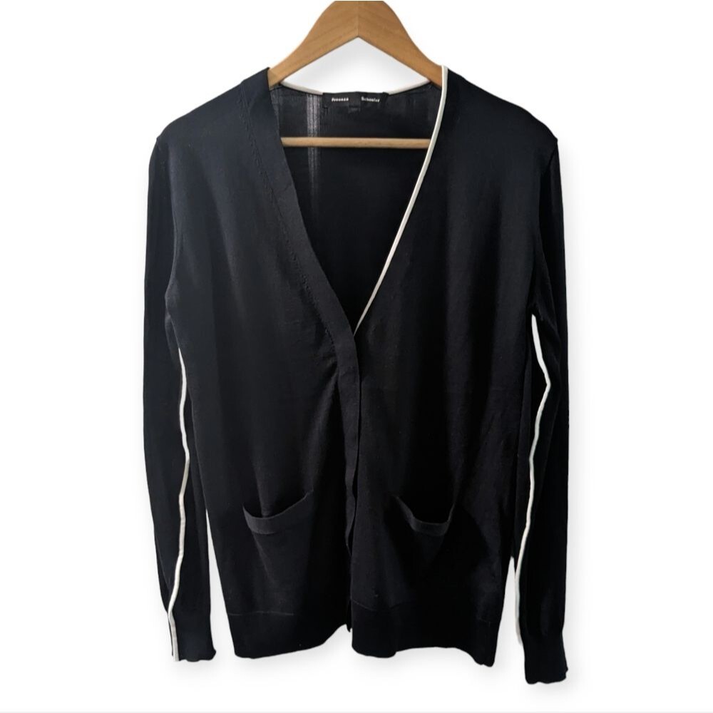 Proenza Schouler Cotton Silk Blend Black Cardigan